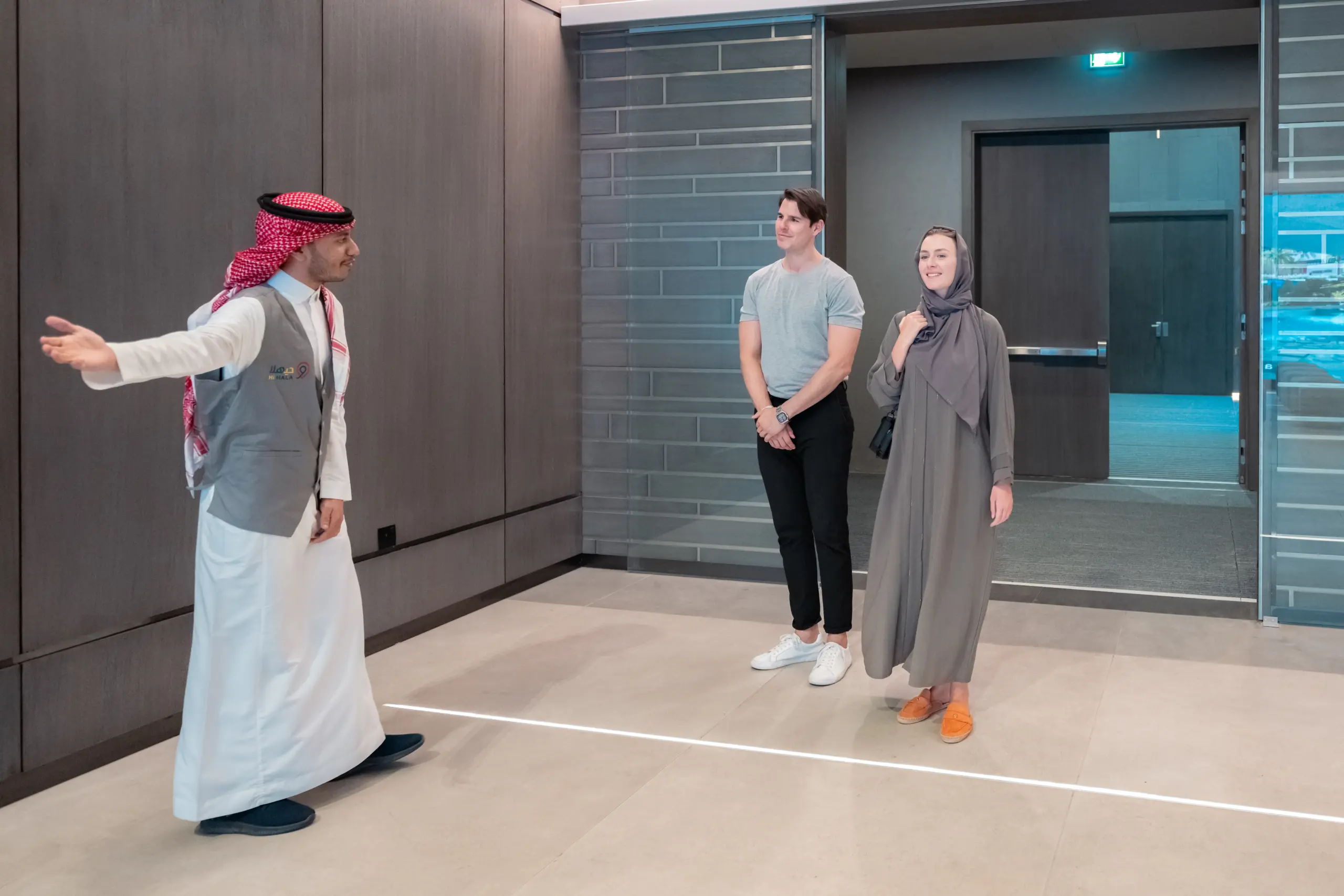Guests being welcomed at a cultural event at Al-Safiya Museum, Madinah