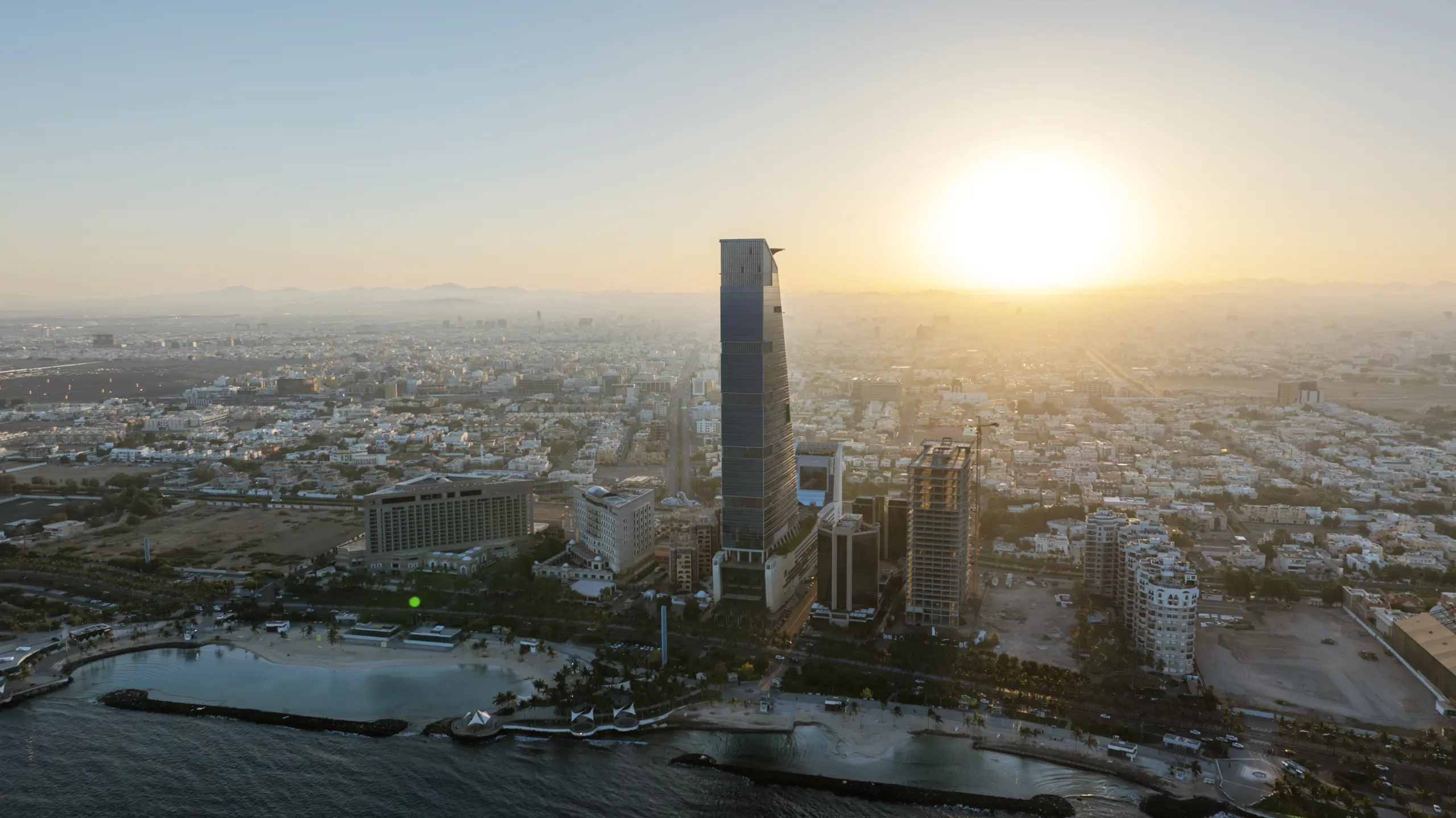 Headquarters Business Park towers over the Jeddah Corniche
